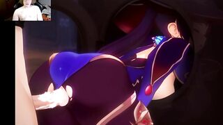 Genshin Impact Hentai - Mona got stuck in the washing machine and was fucked