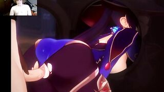 Genshin Impact Hentai - Mona got stuck in the washing machine and was fucked