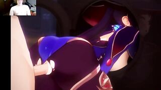 Genshin Impact Hentai - Mona got stuck in the washing machine and was fucked