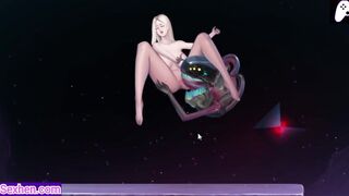 Tall blonde woman gets her pussy licked by the tongue of a horny alien | Hentai Games Gallery | P36