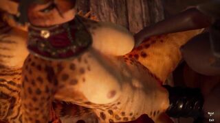 Futa With a Huge Cock Fucks a Threesome With a Furry