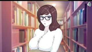the library insanely cute exceptionally busty