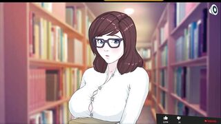 the library insanely cute exceptionally busty