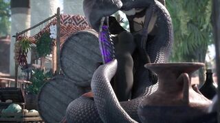 Naga Deep Blowjob Furry With Horse Dick Creampie | Carnal Instinct | 3D