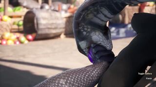 Naga Deep Blowjob Furry With Horse Dick Creampie | Carnal Instinct | 3D