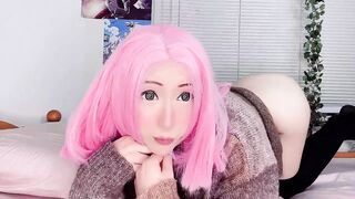 Sakura Haruno Babygirl Makes A Mess On Her Bed