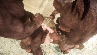 Big Tit Blonde Monster Cock Gangbang Airtight DP - 3D Hentai