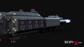 Sex in a spaceship. Space busty girl in cuffs gets fucked hard by sex robot in the lab