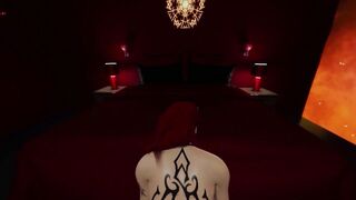 POV In hells bedroom. Sexy small breasted demon woman , cock teases, fucks and gives you a handjob w