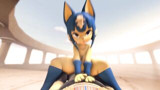 Ankha Rides Huge Cock Until her Ass is Filled with Cum