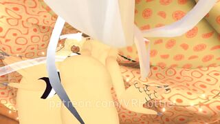Succubus Demon Face and Cock Rides during Slumber Party Over POV Lap Dance