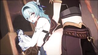 Genshin Impact - Aether x Eula Doggystyle Against Wall (Animation with Sound)