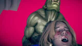 beautiful knight fucked with ork in devastated town.