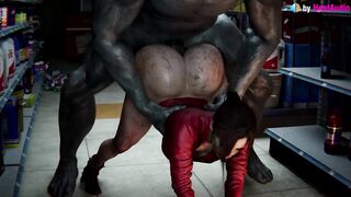 Claire Redfield being fucked in the ass by Mister X - Resident Evil 3d animation loop with sound