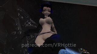 Cyberpunk 2077 Blue Haired Babe Fucks You in Pilot Chair Space Station Parody Robot POV Lap Dance