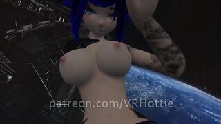 Cyberpunk 2077 Blue Haired Babe Fucks You in Pilot Chair Space Station Parody Robot POV Lap Dance