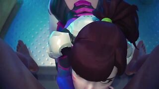 Overwatch Woman sucks it into milk
