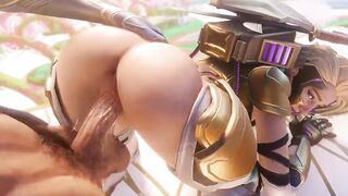 Big ass warrior is fucked and filled with milk