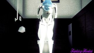 Evangelion Hentai - Rei Ayanami Pee in a Toilet