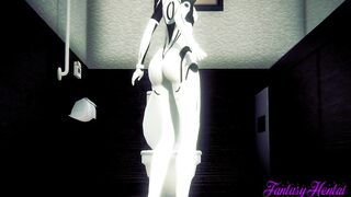 Evangelion Hentai - Rei Ayanami Pee in a Toilet