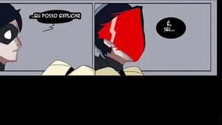 Arlequina faz boquete no Batman e Fode com Robin