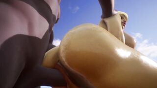 Long-legged 3D girl in the wild with a healthy guy 18+