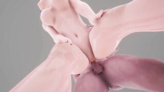 3D girl with a big booty in the wild with a healthy guy 18+