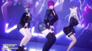 MMD Exid - Me & You Ahri Akali Evelynn Sexy Kpop Dance League of Legends KDA