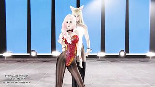 MMD HyunA - Lip & Hip Ahri Seraphine Sexy Kpop Dance League Of Legends KDA Uncensored Hentai