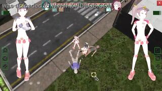 2 female guards has sex with men in Future Suppanuki pol hentai game video