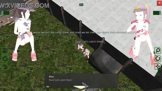 2 female guards has sex with men in Future Suppanuki pol hentai game video