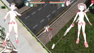 2 female guards has sex with men in Future Suppanuki pol hentai game video