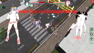 2 female guards has sex with men in Future Suppanuki pol hentai game video