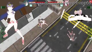 2 female guards has sex with men in Future Suppanuki pol hentai game video