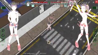 2 female guards has sex with men in Future Suppanuki pol hentai game video