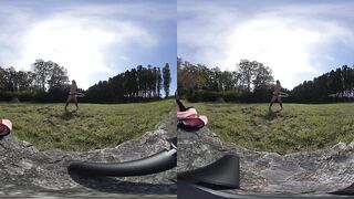 Nude Hula Hooping in a random backyard 180 VR Virtual Reality 3D