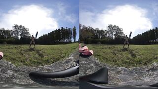 Nude Hula Hooping in a random backyard 180 VR Virtual Reality 3D