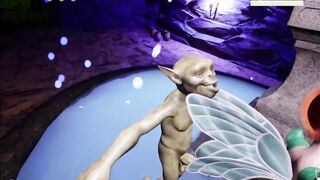 Vruk gets a Wingjob on his huge cock! The Single Goblin sex game