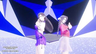 MMD TAEYEON - INVU Aerith Tifa Lockhart Hot Kpop Dance Final Fantasy Uncensored Hentai