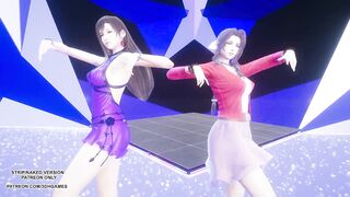 MMD TAEYEON - INVU Aerith Tifa Lockhart Hot Kpop Dance Final Fantasy Uncensored Hentai