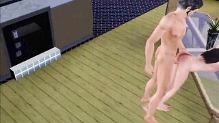 Fucked wife while mother-in-law on the table | sims 3 sex