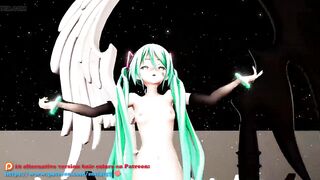 miku prolapso butt plug - purple hair color edit smixix
