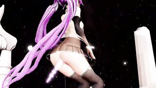 miku prolapso butt plug - purple hair color edit smixix