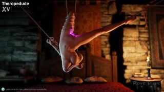 Triss in reverse shibari suspension (The Awakening)