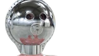 Stainless Steel Helmet 3D BDSM Animation
