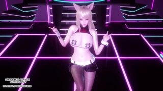 [MMD] NAYEON - POP Ahri Erotic Kpop Dance League Of Legends KDA Uncensored Hentai