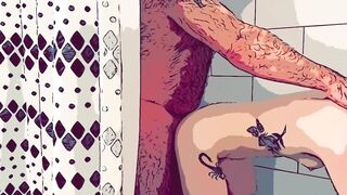 Cartoon Hottie Blowjob and Fucked