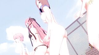 【KKVMD / MMD】WiggleWiggle 一花 二乃 三玖 四葉 五月【五等分の花嫁】
