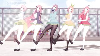 【KKVMD / MMD】WiggleWiggle 一花 二乃 三玖 四葉 五月【五等分の花嫁】