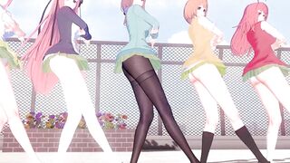 【KKVMD / MMD】WiggleWiggle 一花 二乃 三玖 四葉 五月【五等分の花嫁】